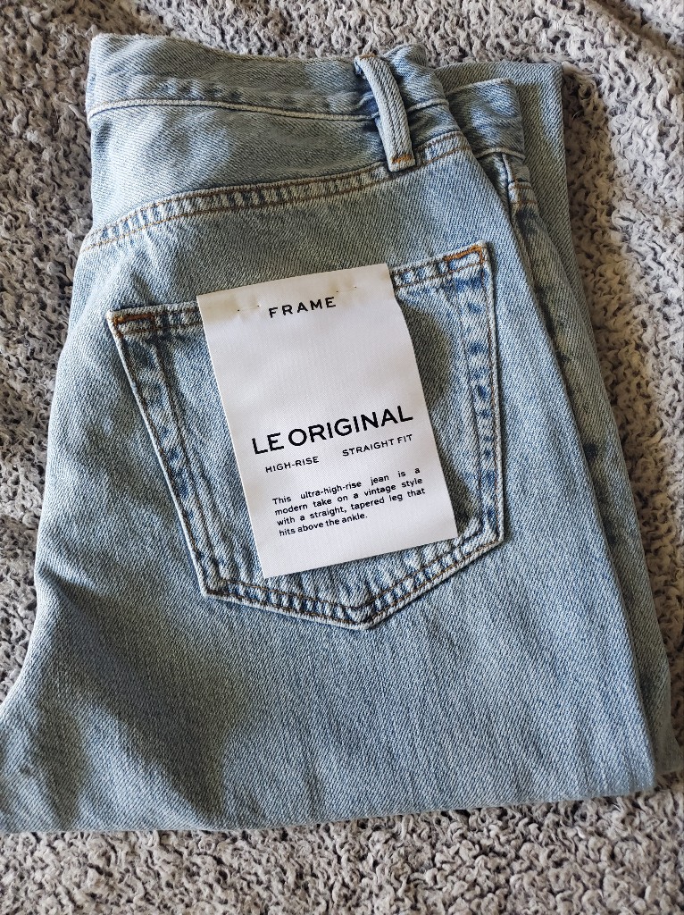 Frame Denim Light Blue Le Original High-Rise Straight Distressed Jeans Size 28